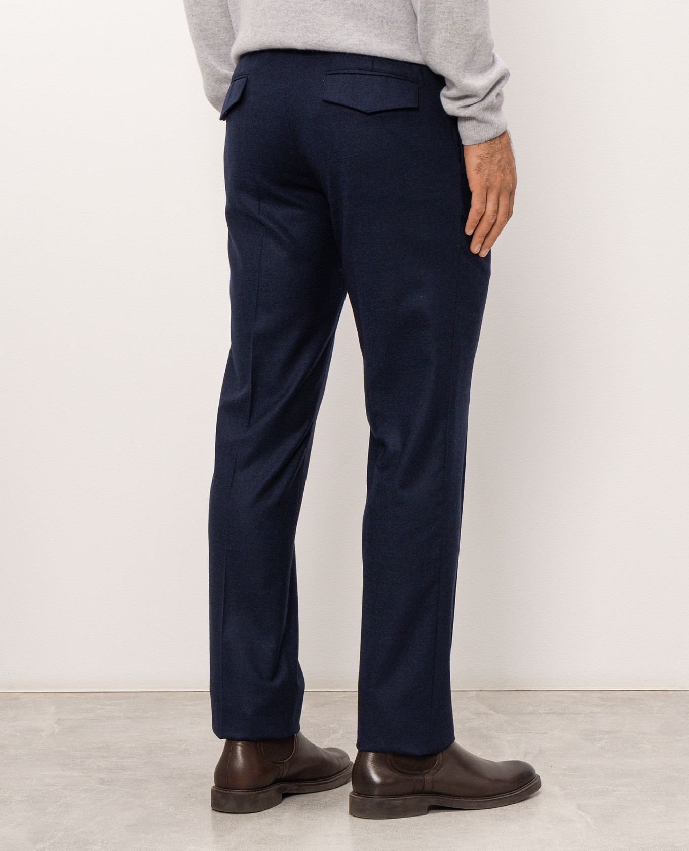 Blue wool pants Pini Parma 4