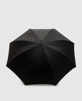 Pasotti Black cane umbrella with buffalo horn OMITUO478RASO62791