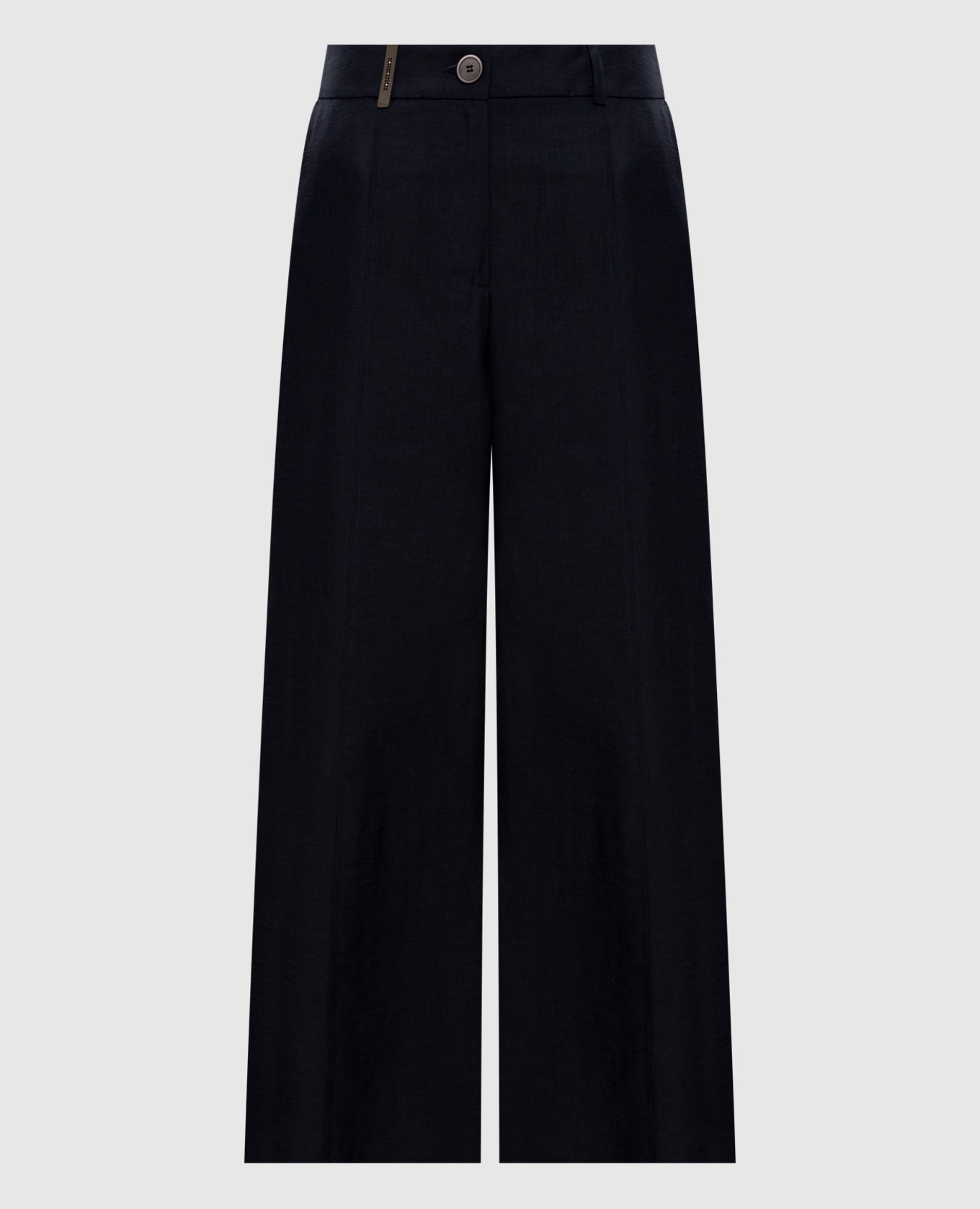 Pantalon bleu avec écusson de marque