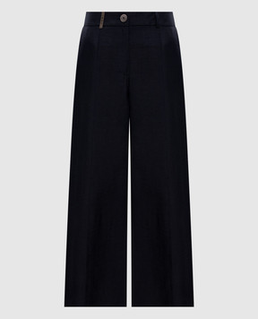 Peserico Blue pants with brand patch A0411201939