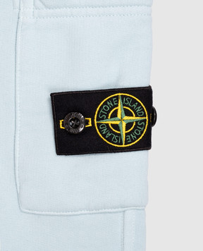 Stone Island Kids' blue joggers with logo patch L2S166200002S0A2028