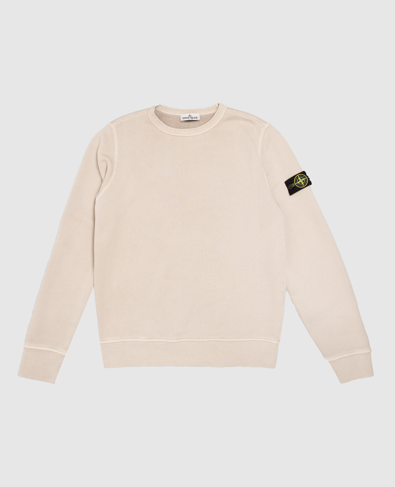 Children's beige sweatshirt with logo patch