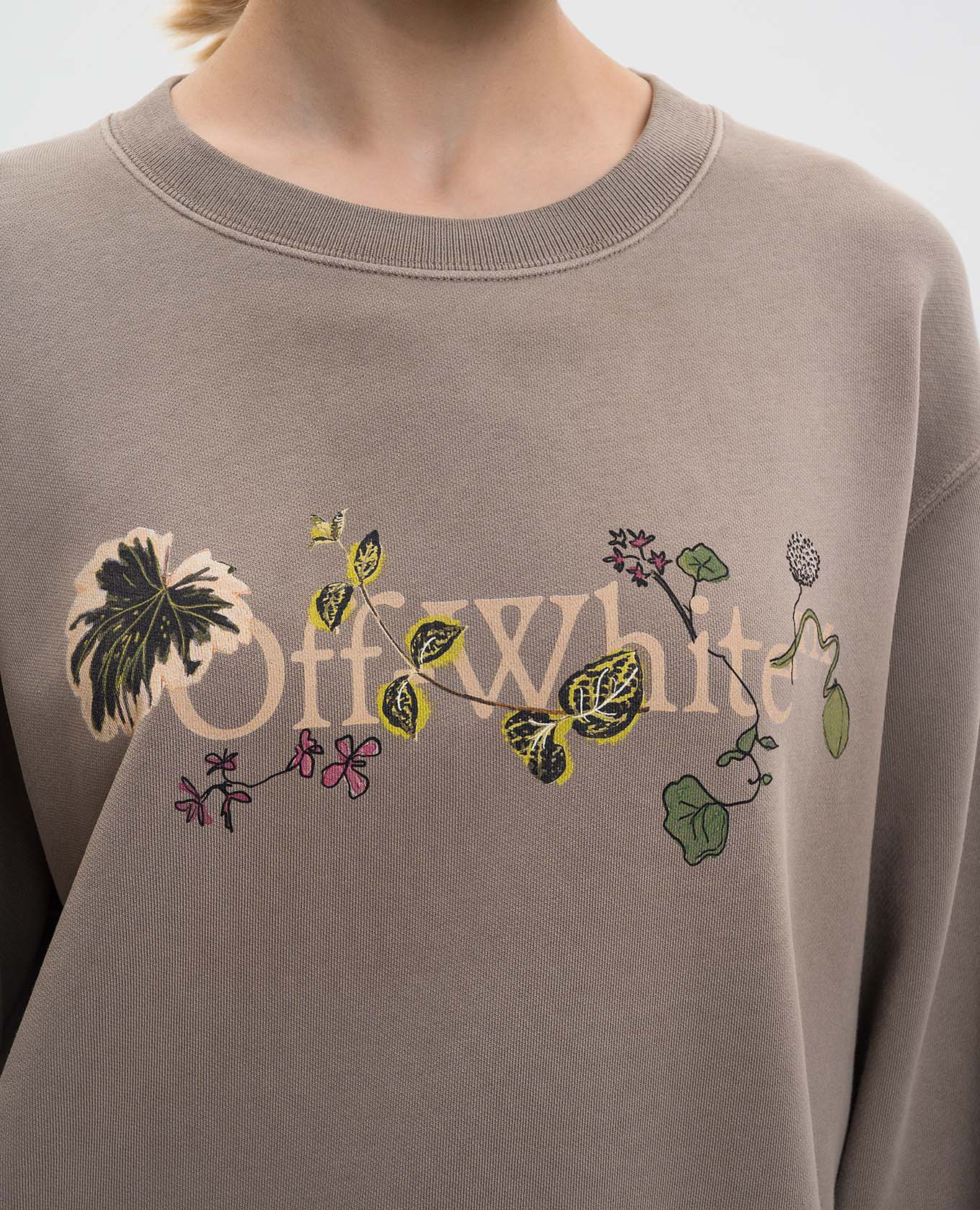 

Brown Bookish Leaves Sweatshirt Off-White