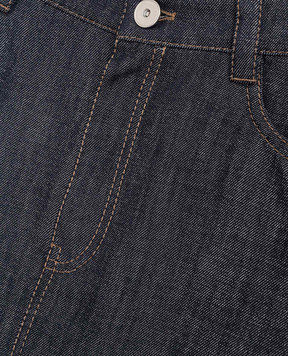 Brunello Cucinelli Children's blue denim skirt with lurex BB148G108B