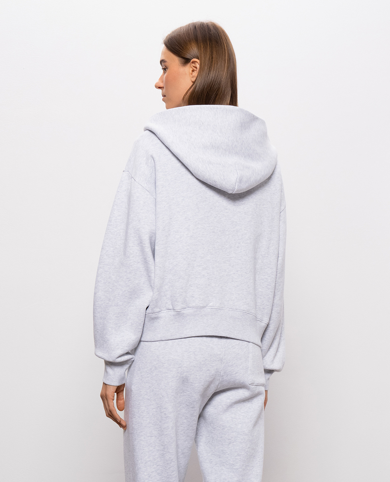 Grey insulated melange sports jacket with logo embroidery Sporty & Rich 4