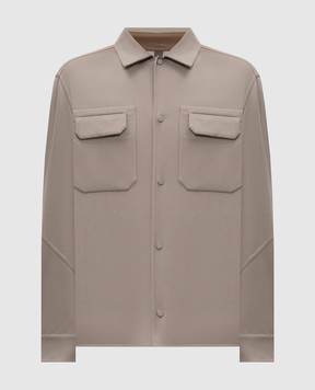 Sease Gray shirt jacket with wool and cashmere JJ075TN585