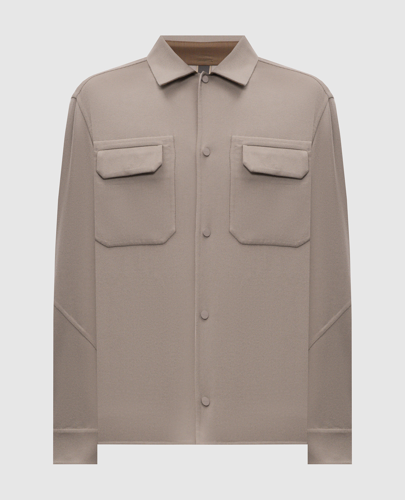 Gray shirt jacket with wool and cashmere