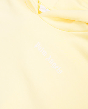 Palm Angels Children's yellow hoodie with logo print PGBB014S26FLE001
