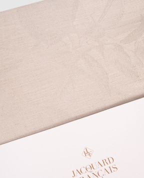 Le Jacquard Fraincais Tivoli blue round linen tablecloth 28105