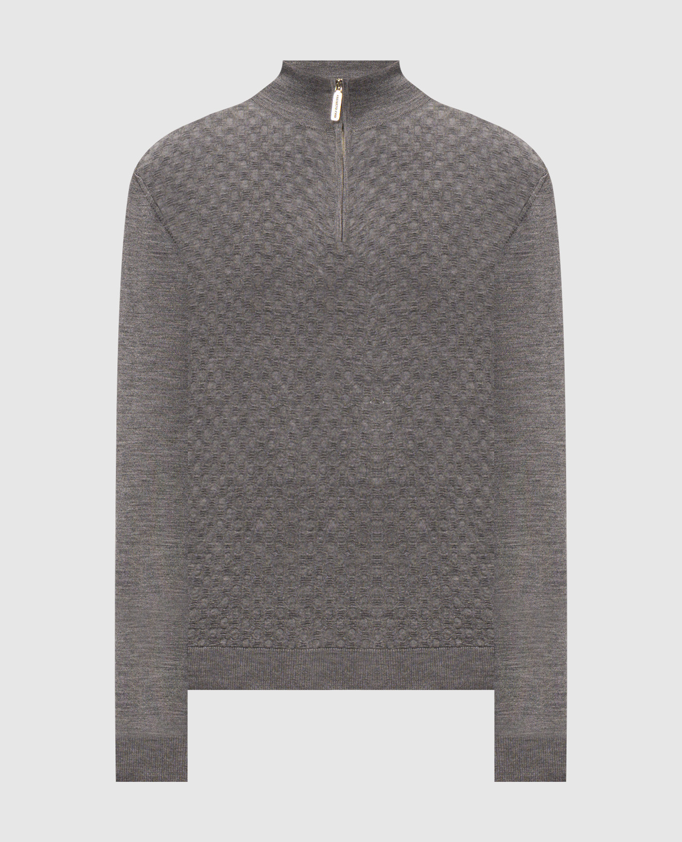 Gray wool, silk and cashmere jumper