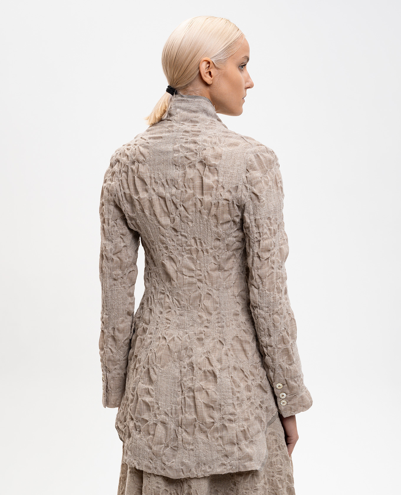 Beige wool jacket with an asymmetrical cut Marc Le Bihan 4