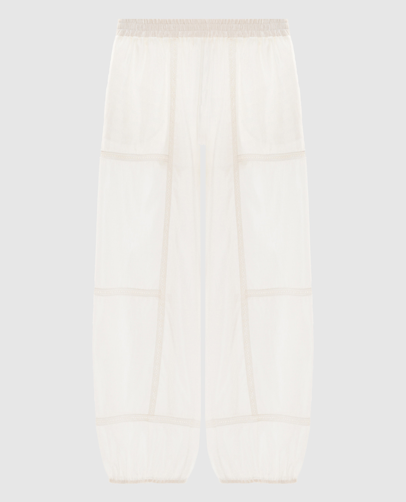 White joggers with lace