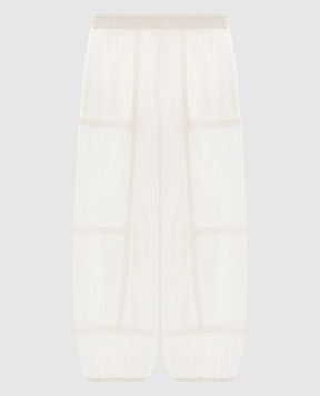 Twinset White joggers with lace 261TF2041