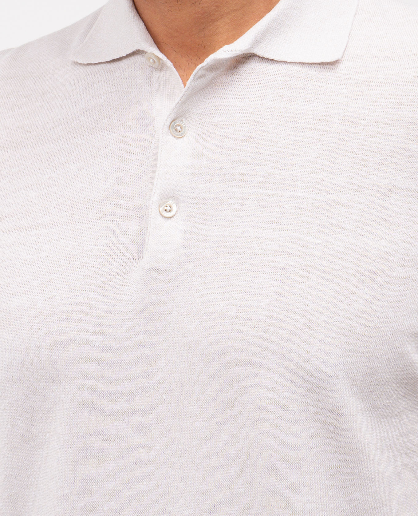 Beige polo with linen VINAL MooRER 5