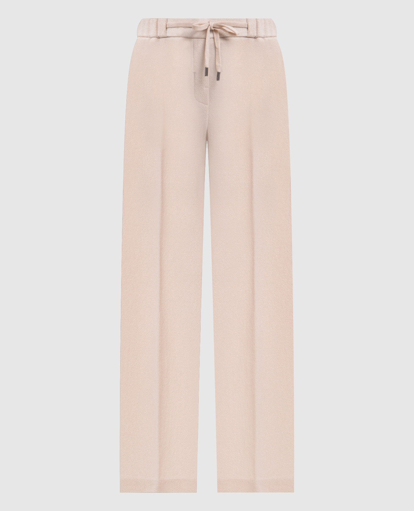 Beige wool and cashmere pants