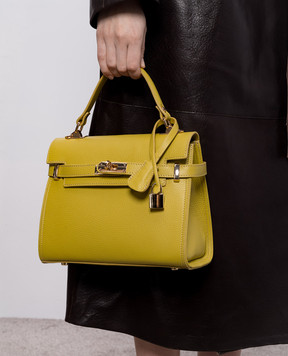 Gianni Notaro DOLLARO green leather satchel bag 099DOLLAROORO