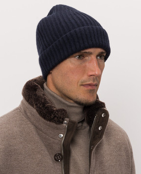 MooRER DAVIS blue cashmere hat DAVISCWS