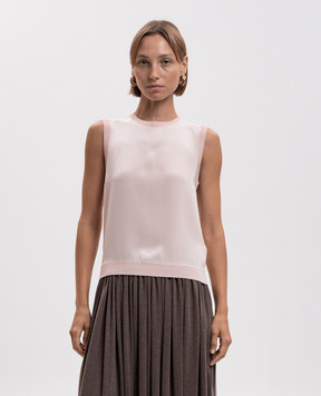 Max Mara Pink GINSENG silk and cashmere top MXMGINSENG