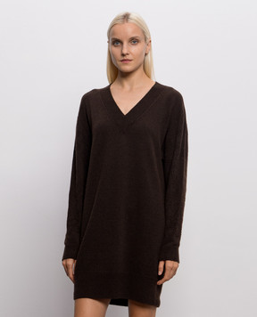 Twinset Brown dress with wool and cashmere 262TP3551