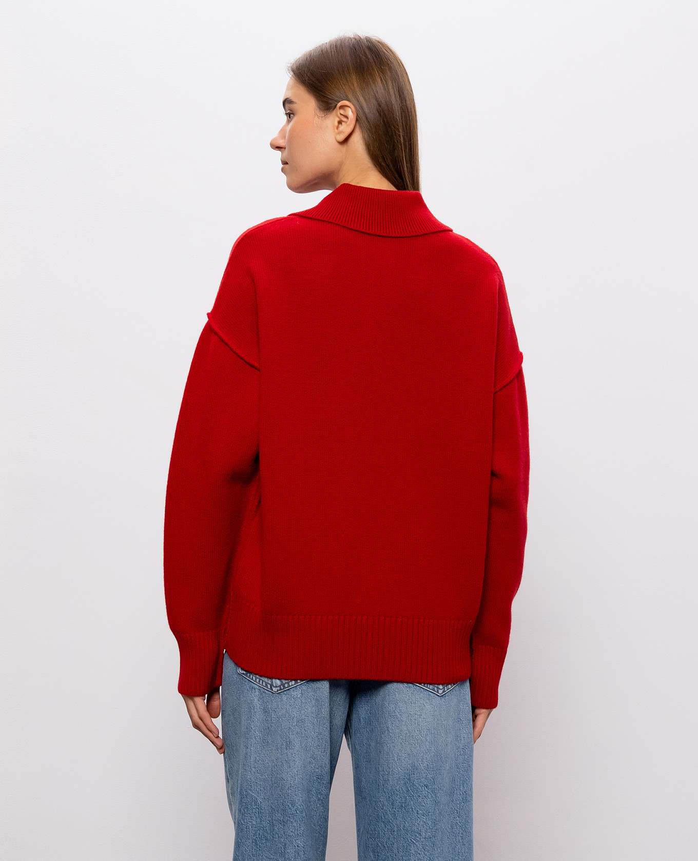 Red wool sweater Ami Paris 4