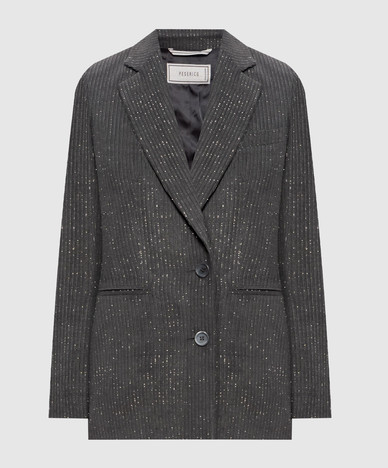 Gray corduroy jacket with lurex