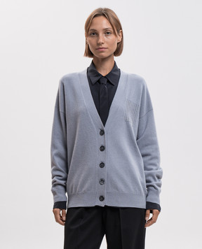 Peserico Blue cardigan made of wool, silk and cashmere A99207F12A9283