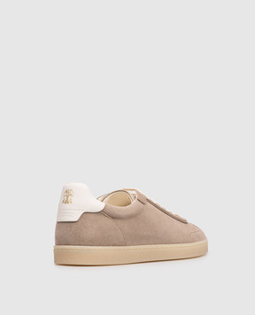 Brunello Cucinelli Beige suede sneakers MZUMGLJ336