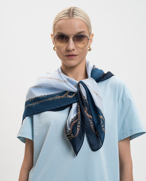 Twinset Blue scarf with print 261TA4400