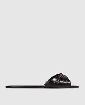 Saint Laurent Black leather flip-flops BABYLONE 869658AAEHF