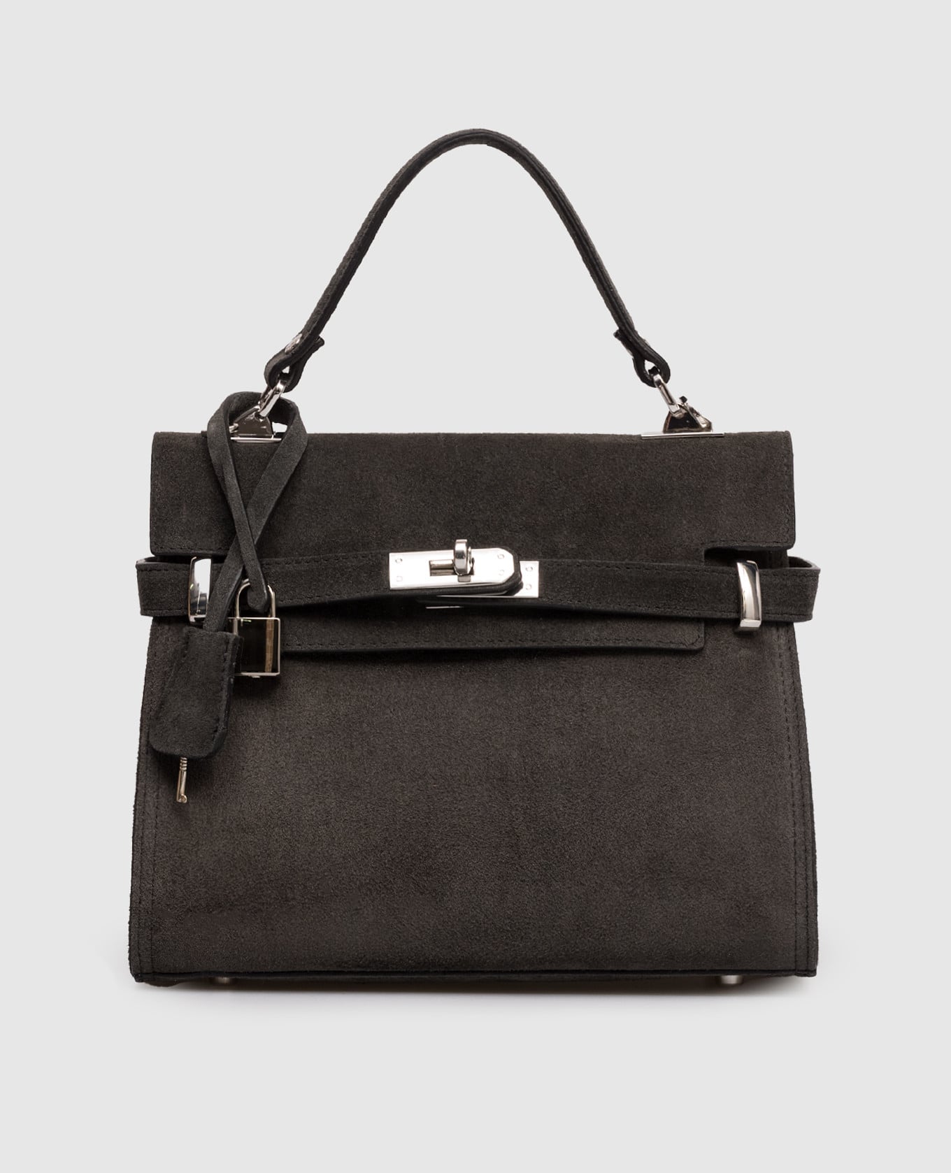 

Grey Suede satchel bag Gianni Notaro