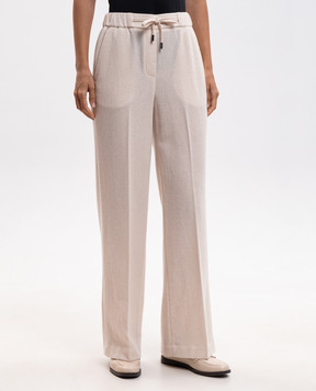 Peserico Beige wool and cashmere pants P0440504314