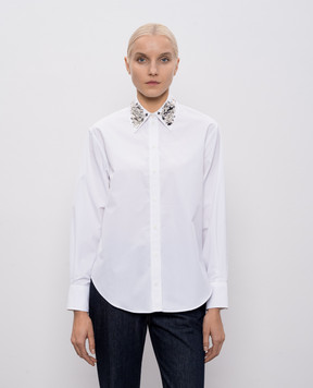 Alexander McQueen White shirt with crystals 848862QAABT