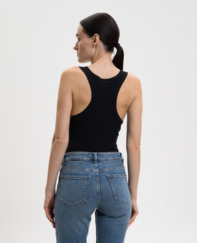 Vetements Black bodysuit with logo WE76BD536B