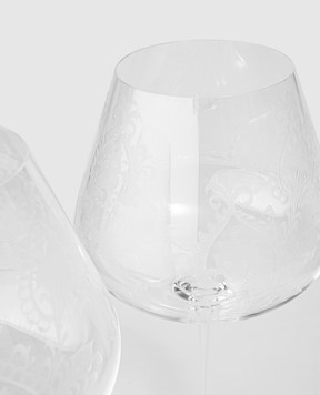 Stefano Ricci Set of red wine glasses with pattern OCR103101PCRYLX1