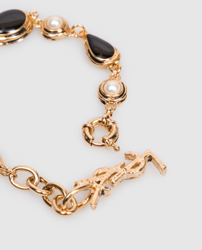 Saint Laurent Gold bracelet with cabochons A002H8Y15E2