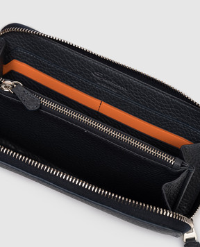 Santoni Blue wallet with embossed logo UFPPA2372FOAMML