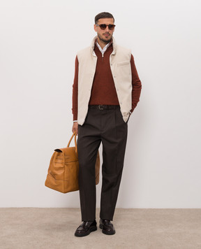 Brunello Cucinelli Beige wool down vest MM4701775
