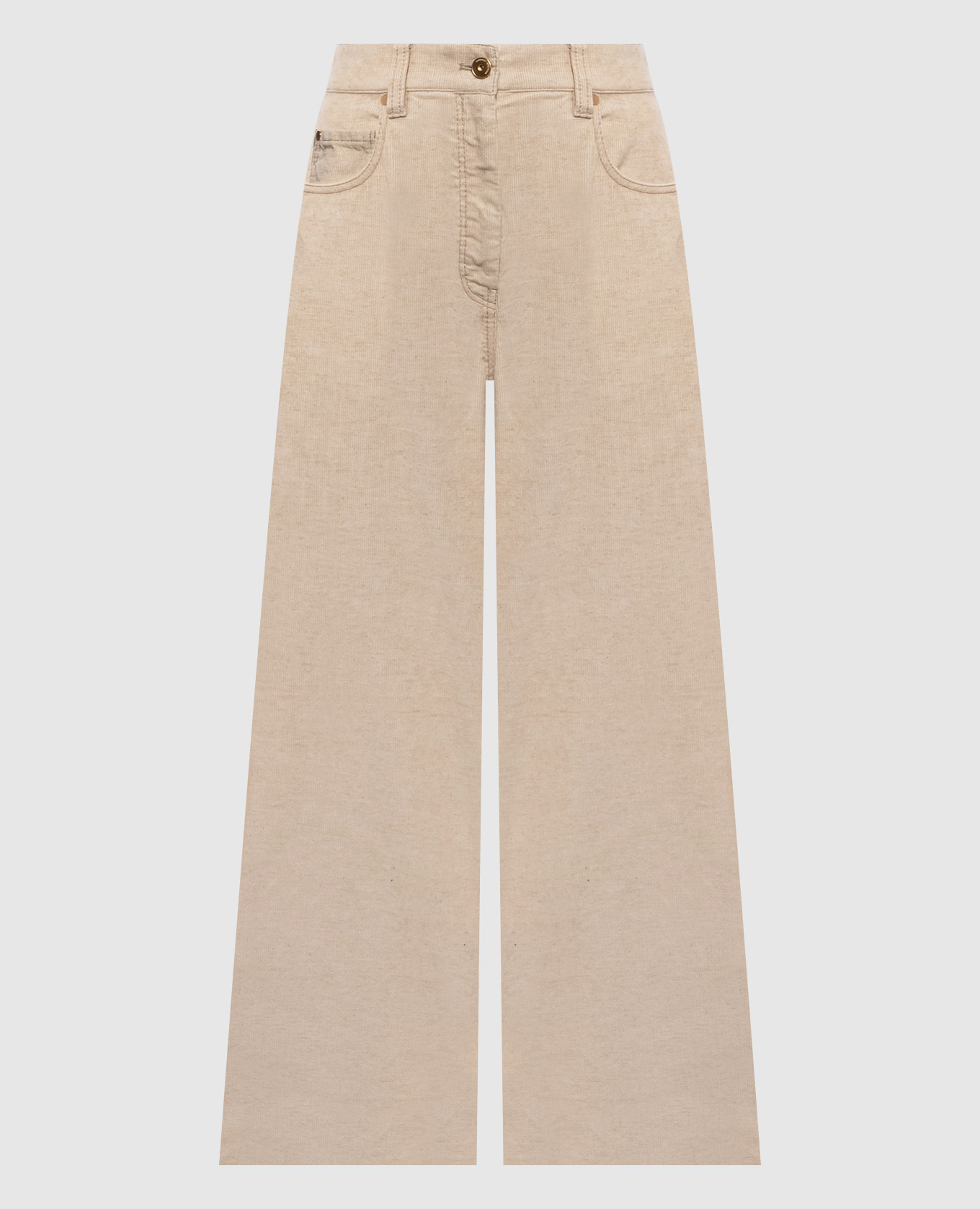 Beige corduroy pants with linen Brunello Cucinelli