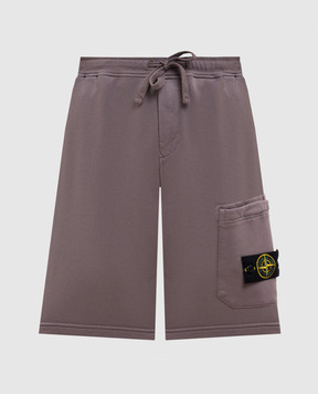 Stone Island Purple shorts with logo patch L1S156200011S0051