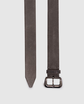 Brunello Cucinelli Gray suede belt with monil chain M0DELC33IP
