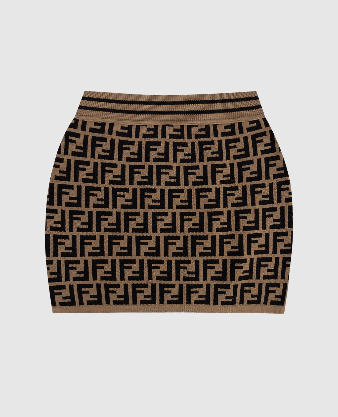 Children's brown skirt with FF branded pattern Fendi