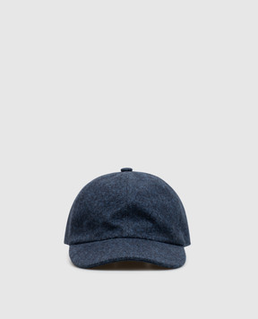 CAPOBIANCO Blue cap with wool 21MC1FS00