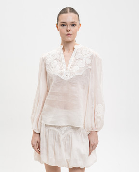 Twinset White blouse with floral embroidery 261TT2291