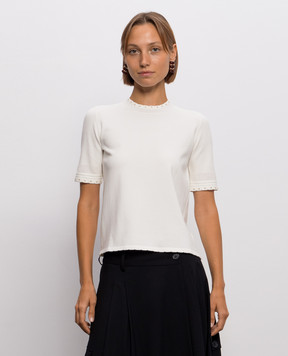 Twinset Ivory top with logo plate 262TP3097