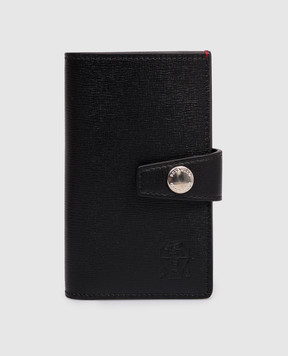 Brunello Cucinelli Black leather wallet with embossed logo MWRLBU439