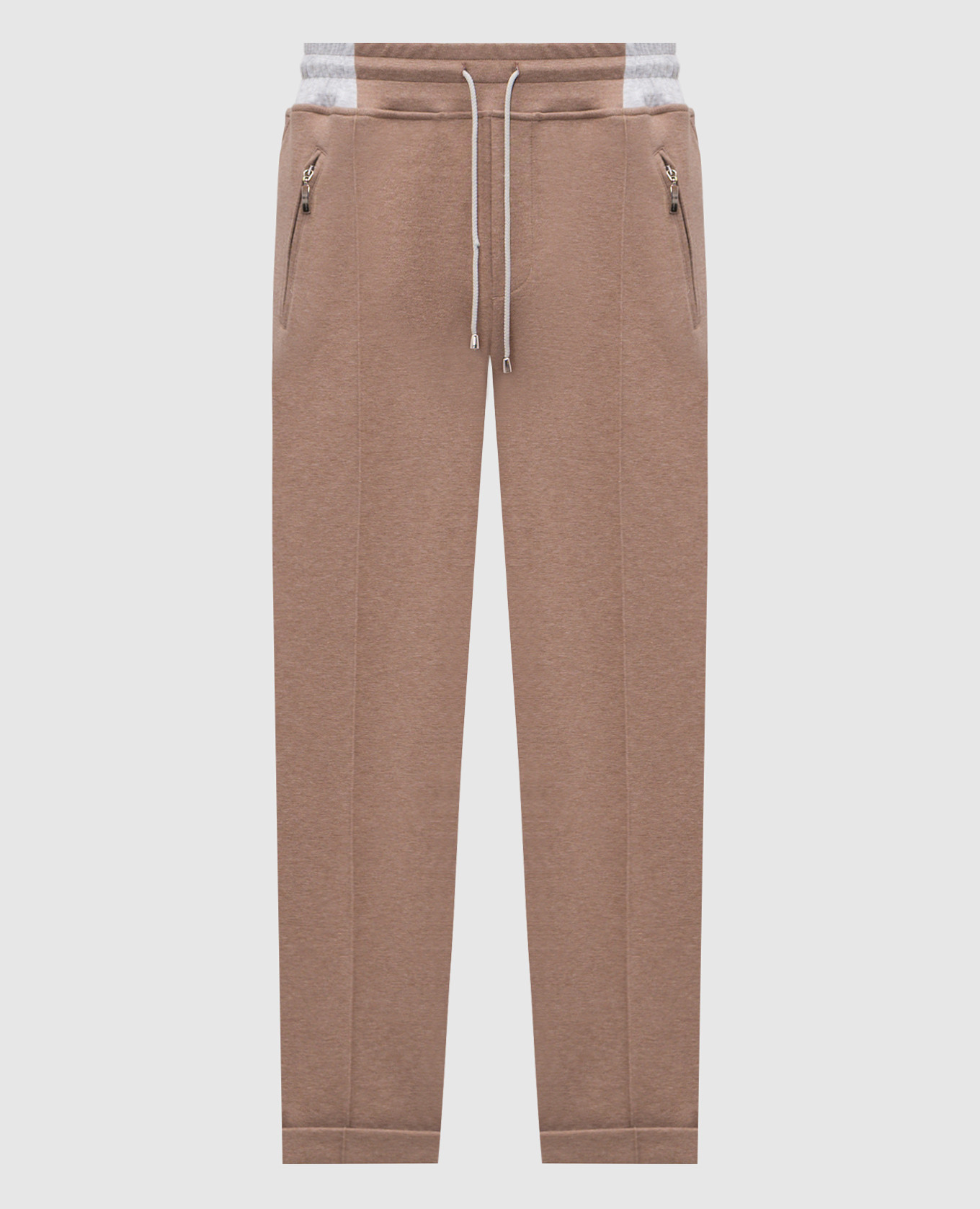 Brown track pants with lapels