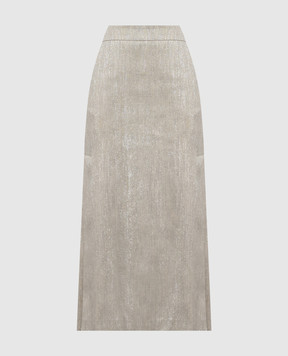 Peserico Beige midi skirt with lurex E0521200598