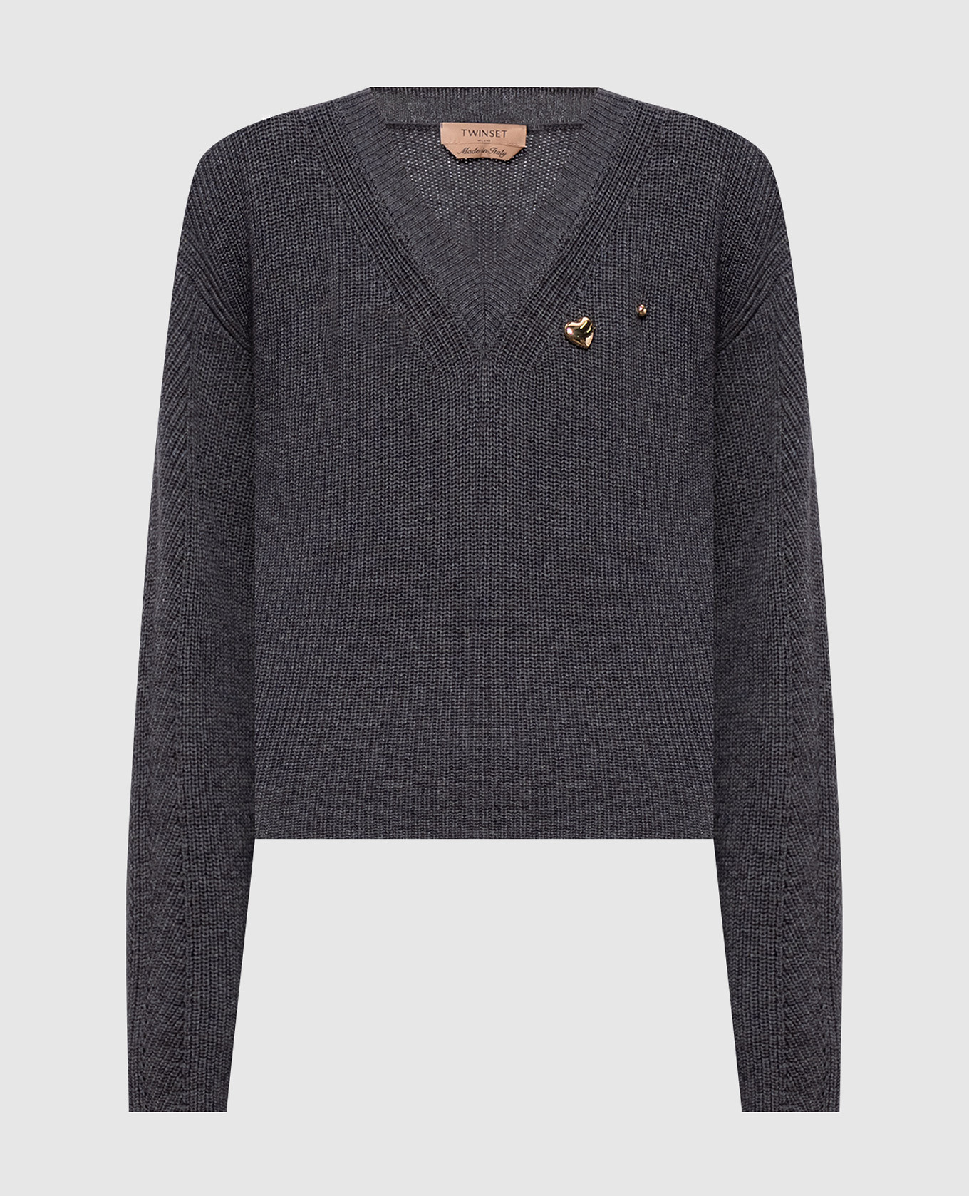 Gray pullover with wool