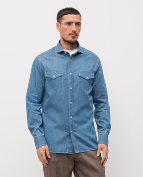 Brunello Cucinelli Blue denim shirt MR6834008