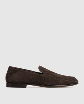 Canali Brown suede braided loafers RB01273911415